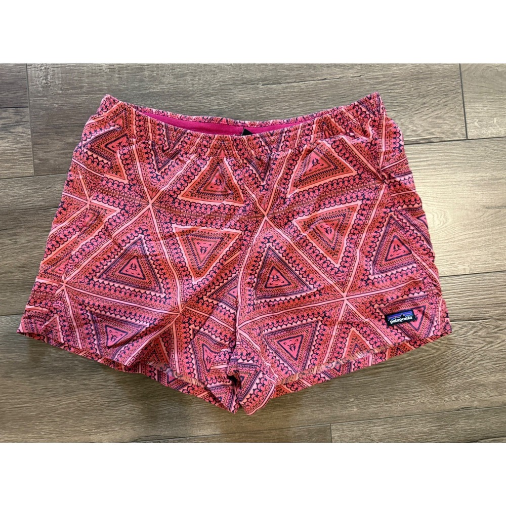 Patagonia Barely Baggies Shorts Pink Geometric Tribal Print 57057 Womens M